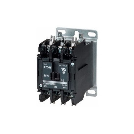 Eaton Definite Purpose Contactor, 110V-120V AC, 2 P, Non-Reversing, Quick Connect & Screw C25DND225A